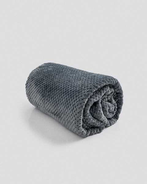 Βελουτέ Κουβέρτα Ανάγλυφη Coral Fleece Minthi 150x210cm-Ανθρακί