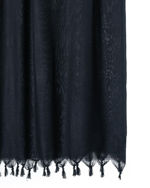 Μαύρο Φουλάρι Scarf Sarong Από Bamboo με Κρόσσια Elegant 100x190cm