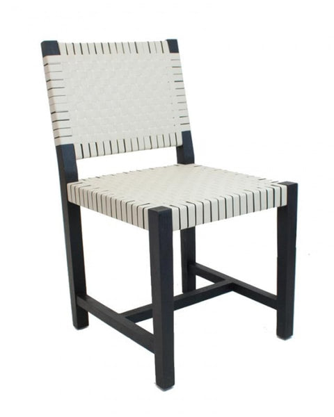 Καρέκλα Από Ξύλο Teak με Πλεκτές Ζώνες Ellis 84x65x72cm