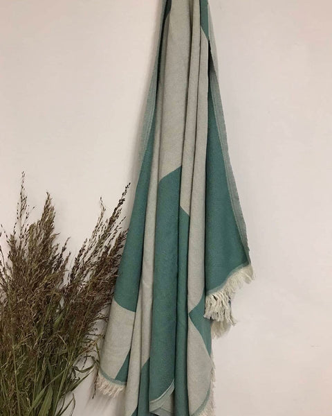 Παρεό με Ριγέ Σχέδιο & Κρόσσι Frizioni 90x160cm-Άκουα