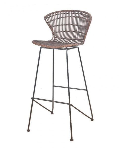 Ψηλό Σκαμπώ από Φυσικό Rattan Estia 50x46x101cm