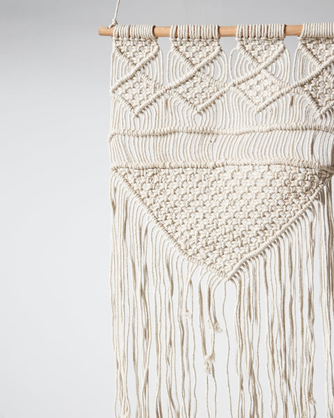 Boho Διακοσμητικό Τοίχου Macrame με Κρόσσια Navi 40x70cm
