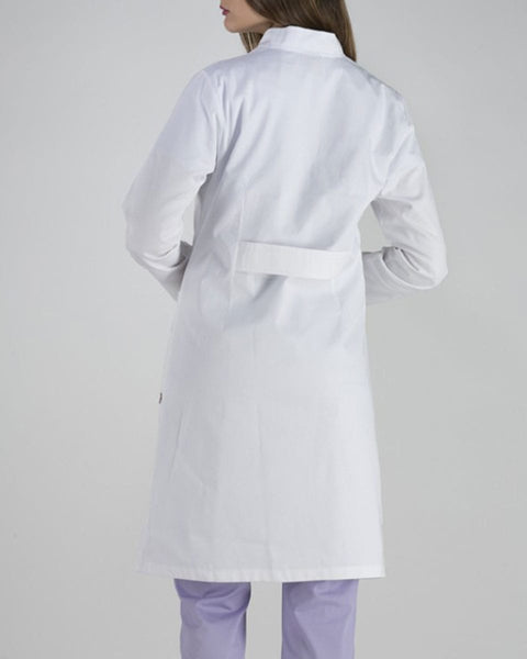 Γυναικεία Λευκή Ιατρική Ρόμπα με Γιακά Μάο Scrub