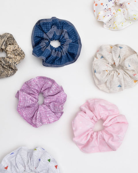 Scrunchies Λαστιχάκι Μαλλιών Triangles With Blue