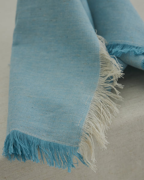 Μονόχρωμη Cottonlinen Πετσέτα Φαγητού με Κρόσσι Tomar 53x53cm-Άκουα