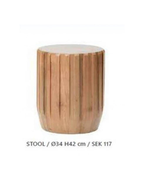 Σκαμπώ Τραπεζάκι Gear Teak Φυσικό Habitat 34x34x42cm