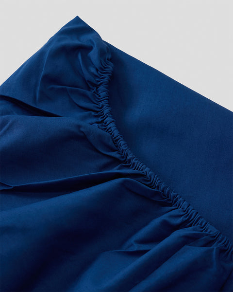 Βαμβακερό Blue Navy Σεντόνι με Λάστιχο Zonar 160x200+35cm