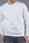 Unisex Βαμβακερό Φούτερ με Λαιμόκοψη Basic Line-Άσπρο-Small