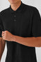 Unisex Βαμβακερή Κοντομάνικη Μπλούζα Polo Basic Line 5 Αποχρώσεις-Μαύρο-XX Large
