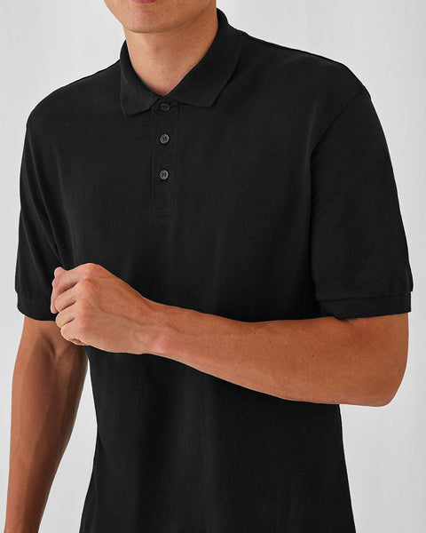 Unisex Βαμβακερή Κοντομάνικη Μπλούζα Polo Basic Line 5 Αποχρώσεις-Μαύρο-XX Large