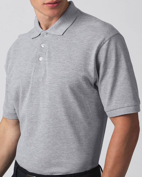 Unisex Βαμβακερή Κοντομάνικη Μπλούζα Polo Basic Line 5 Αποχρώσεις-Γκρι-XX Large