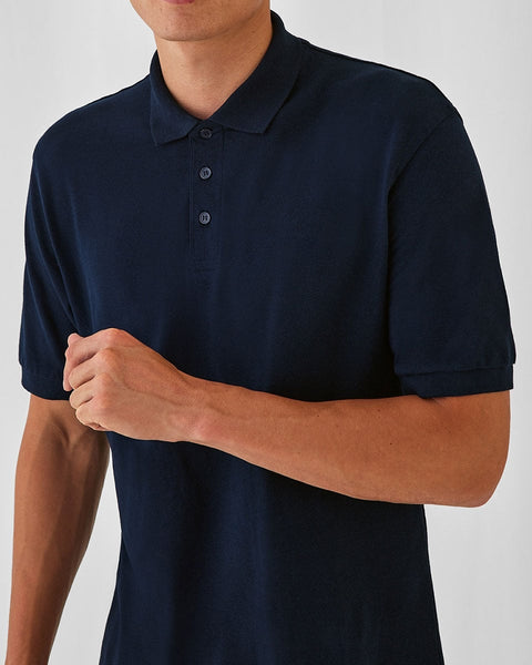 Unisex Βαμβακερή Κοντομάνικη Μπλούζα Polo Basic Line 4 Αποχρώσεις-Μπλε-Medium