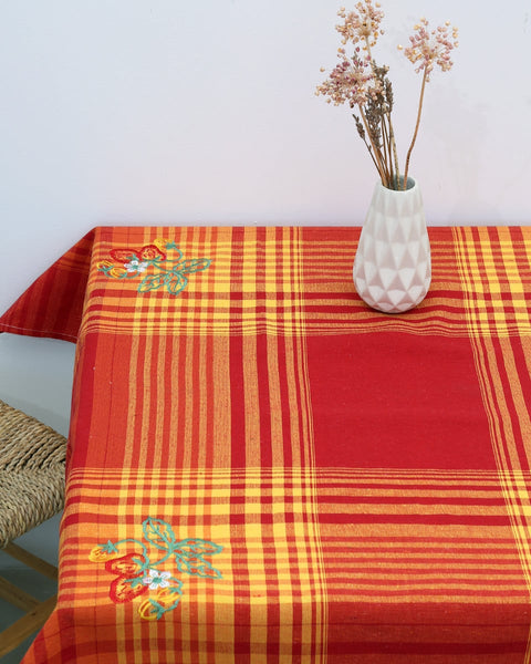 Τραπεζομάντηλο Fraoula-Κόκκινο-2 ατόμων-85x85cm