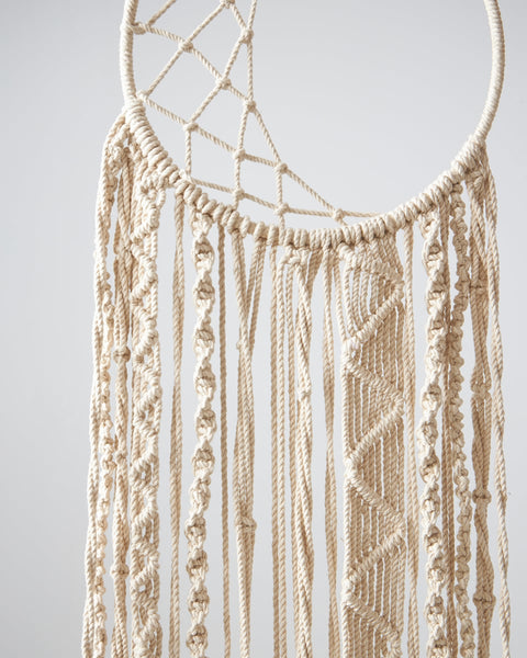 Boho Διακοσμητικό Τοίχου Macrame Ονειροπαγίδα με Κρόσσια Hazel 30x60cm
