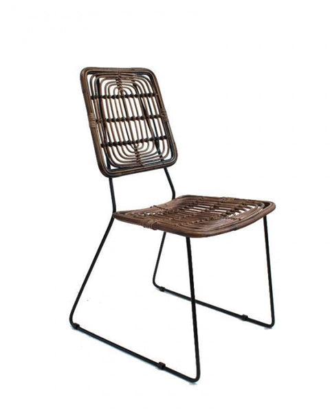 Καρέκλα απο Φυσικό Rattan & Μέταλλο Kato 85x53x54.5cm
