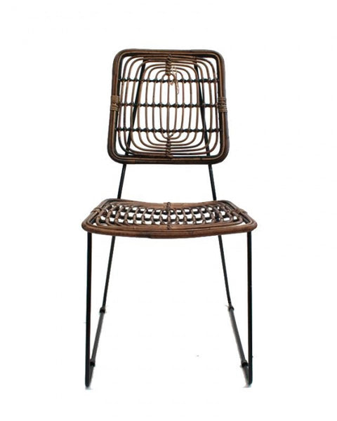 Καρέκλα απο Φυσικό Rattan & Μέταλλο Kato 85x53x54.5cm