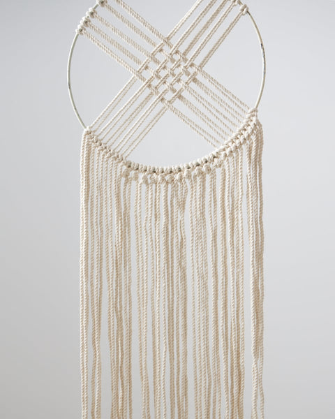 Boho Διακοσμητικό Τοίχου Macrame Ονειροπαγίδα με Κρόσσια Orion 30x60cm