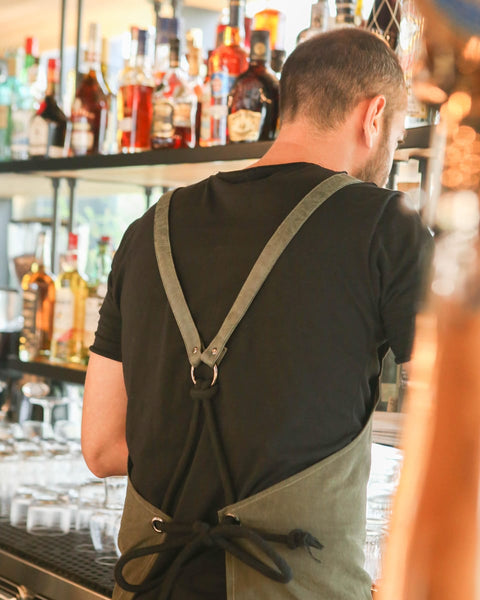 Επαγγελματική Μπεζ Ποδιά Μπούστου Τεχνητό Δέρμα Vesper 87x89cm