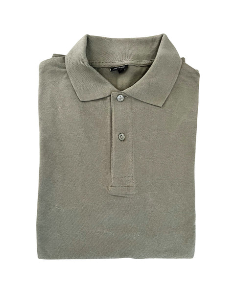 Unisex Βαμβακερή Κοντομάνικη Μπλούζα Polo Basic Line 5 Αποχρώσεις-Χακί-Medium
