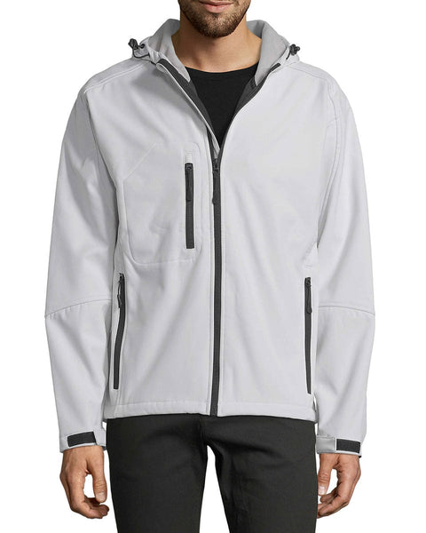 Ανδρικό Αδιάβροχο Μπουφάν 3 Τσέπες Softshell με Κουκούλα Basic Line σε 6 Αποχρώσεις-Άσπρο-XXX Large