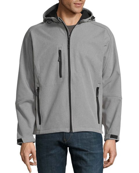 Ανδρικό Αδιάβροχο Μπουφάν 3 Τσέπες Softshell με Κουκούλα Basic Line σε 6 Αποχρώσεις-Γκρι-XXX Large