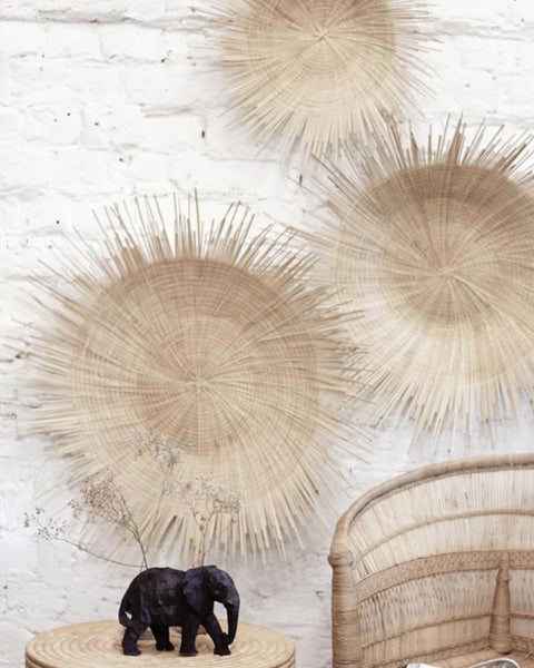 Boho Διακοσμητικό Τοίχου από Φύλλα Φοίνικα Sun Plate σε 3 Διαστάσεις