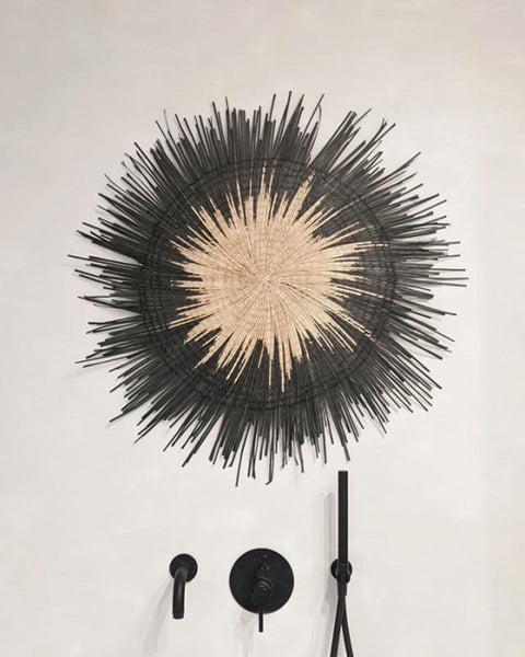 Boho Διακοσμητικό Τοίχου από Φύλλα Φοίνικα Sun Circle σε 2 Διαστάσεις