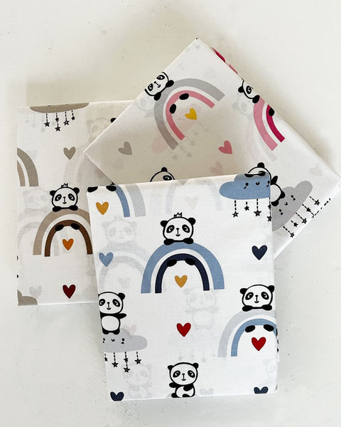 Βαμβακερή Βρεφική Μαξιλαροθήκη Sweet Panda 30x45cm σε 3 Αποχρώσεις