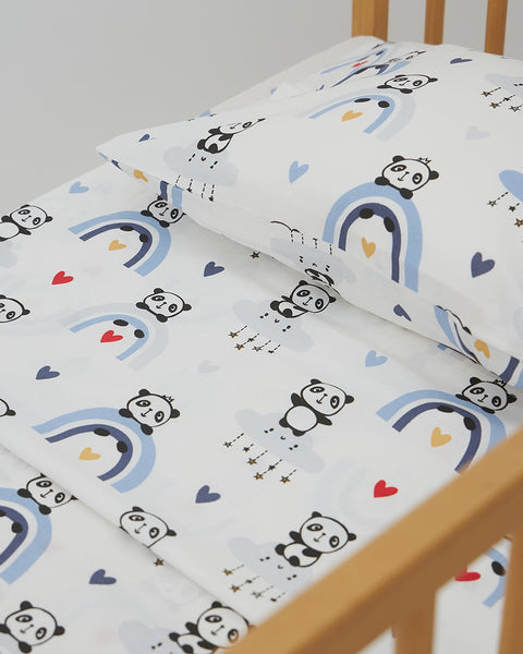 Βαμβακερή Βρεφική Μαξιλαροθήκη Sweet Panda 30x45cm σε 3 Αποχρώσεις
