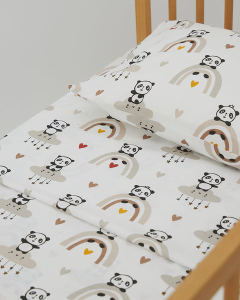 Βαμβακερή Βρεφική Μαξιλαροθήκη Sweet Panda 30x45cm σε 3 Αποχρώσεις