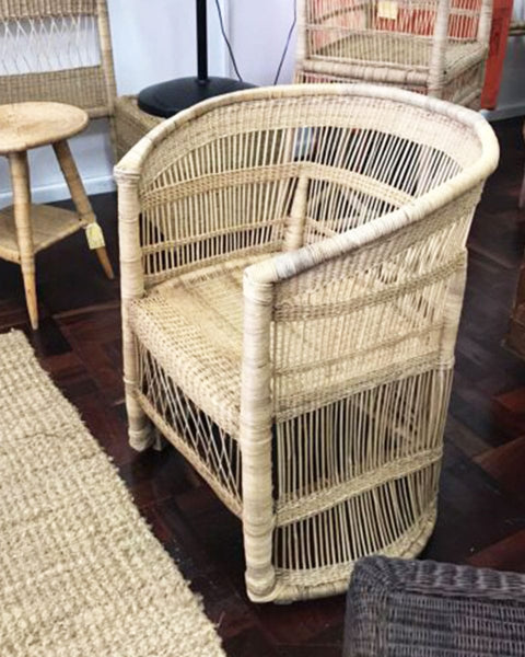 Πλεκτή Πολυθρόνα από Φυσικό Rattan Themba 66x53x81cm